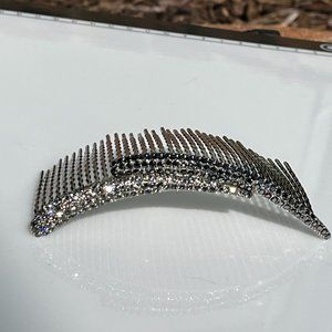 Soho hair comb - silver and black rhinestones